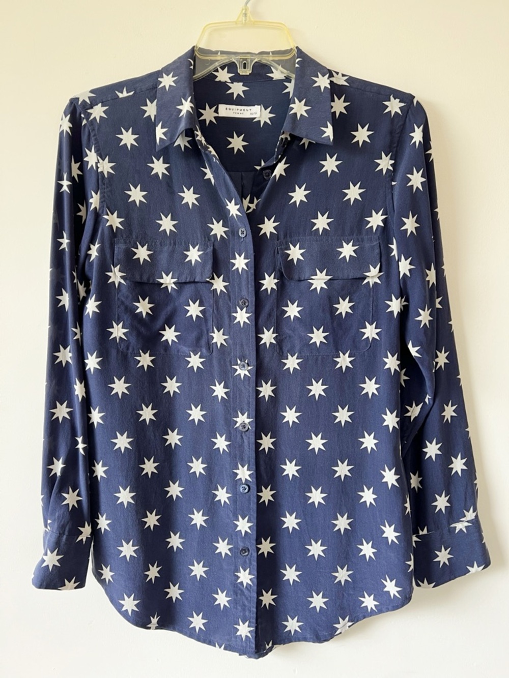 Equipment 100% Silk Star Print Blouse Size XS